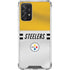 NFL Pittsburgh Steelers White Striped Galaxy A72 5G Clear Case